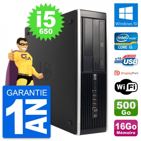 PC HP 8100 SFF Intel Core i5-650 RAM 16Go Disque Dur 500Go Windows 10 Wifi