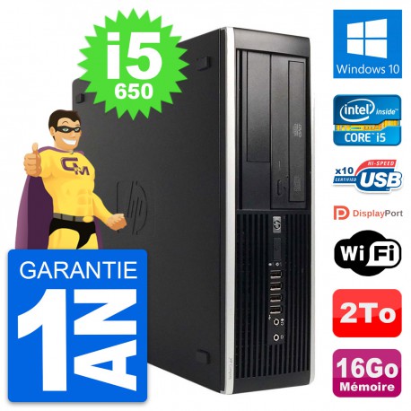 PC HP 8100 Elite SFF Intel Core i5-650 RAM 16Go Disque Dur 2To Windows 10 Wifi