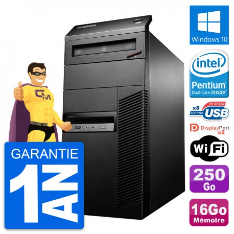 PC Tour Lenovo ThinkCentre M93p G3220 RAM 16Go Disque 250Go Windows 10 Wifi