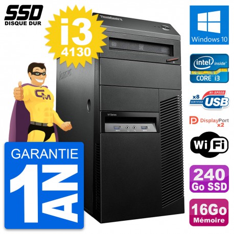 PC Tour Lenovo ThinkCentre M93p Intel i3-4130 RAM 16Go SSD 240Go Windows 10 Wifi