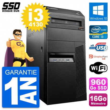 PC Tour Lenovo ThinkCentre M93p Intel i3-4130 RAM 16Go SSD 960Go Windows 10 Wifi