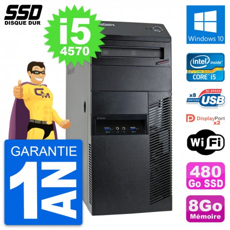PC Tour Lenovo ThinkCentre M93p Intel i5-4570 RAM 8Go SSD 480Go Windows 10 Wifi