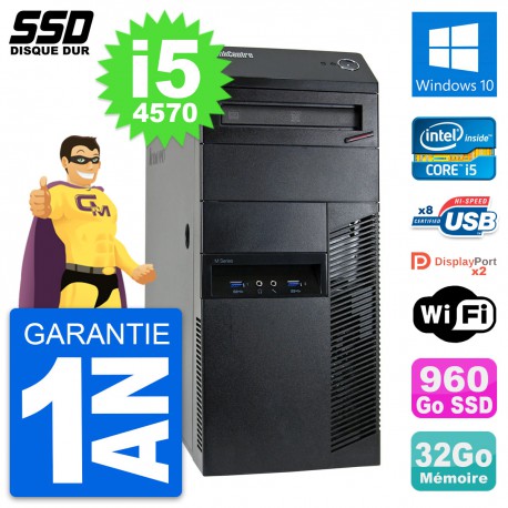 PC Tour Lenovo ThinkCentre M93p Intel i5-4570 RAM 32Go SSD 960Go Windows 10 Wifi