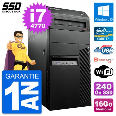 PC Tour Lenovo ThinkCentre M93p Intel i7-4770 RAM 16Go SSD 240Go Windows 10 Wifi