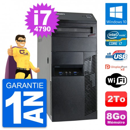 PC Tour Lenovo ThinkCentre M93p Intel i7-4790 RAM 8Go Disque 2To Windows 10 Wifi