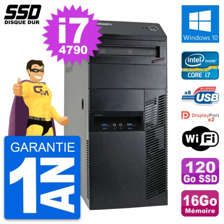 PC Tour Lenovo ThinkCentre M93p Intel i7-4790 RAM 16Go SSD 120Go Windows 10 Wifi