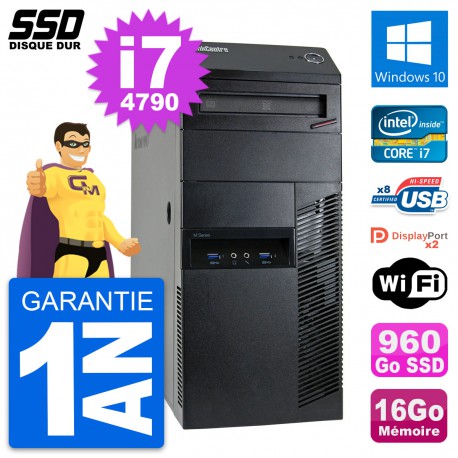 PC Tour Lenovo ThinkCentre M93p Intel i7-4790 RAM 16Go SSD 960Go Windows 10 Wifi
