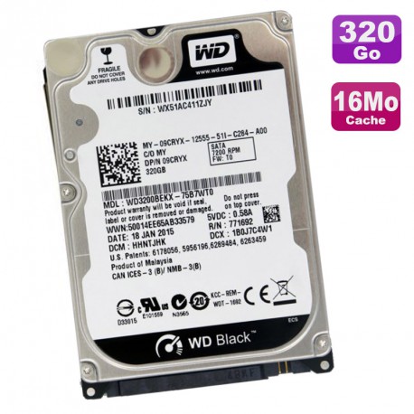 Disque Dur 320Go SATA 2.5" WESTERN DIGITAL Black WD3200BEKX PC Portable 7200RPM