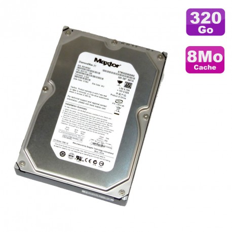 Disque Dur 320Go SATA 3.5" Maxtor DiamondMax 21 STM3320820AS 7200RPM 8Mo