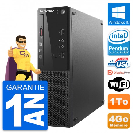 PC Lenovo S500 SFF Intel G3220 RAM 4Go Disque Dur 1To Windows 10 Wifi