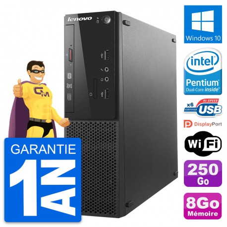 PC Lenovo S500 SFF Intel G3220 RAM 8Go Disque Dur 250Go Windows 10 Wifi