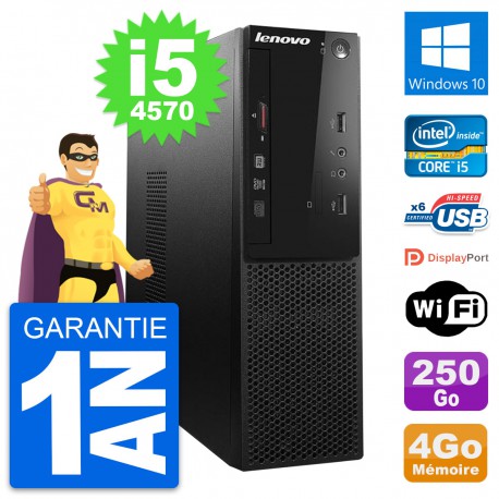 PC Lenovo S500 SFF Intel Core i5-4570 RAM 4Go Disque Dur 250Go Windows 10 Wifi