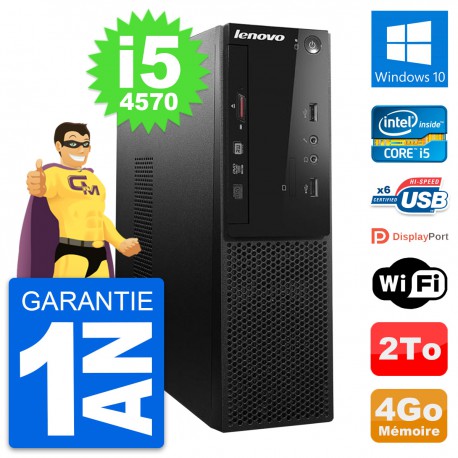 PC Lenovo S500 SFF Intel Core i5-4570 RAM 4Go Disque Dur 2To Windows 10 Wifi