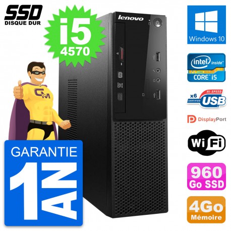PC Lenovo S500 SFF Intel Core i5-4570 RAM 4Go SSD 960Go Windows 10 Wifi