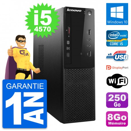 PC Lenovo S500 SFF Intel Core i5-4570 RAM 8Go Disque Dur 250Go Windows 10 Wifi