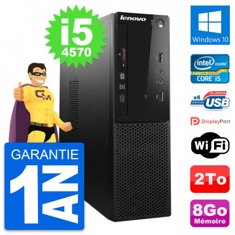 PC Lenovo S500 SFF Intel Core i5-4570 RAM 8Go Disque Dur 2To Windows 10 Wifi