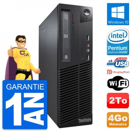 PC Lenovo ThinkCentre M73 SFF Intel G3220 RAM 4Go Disque 2To Windows 10 Wifi