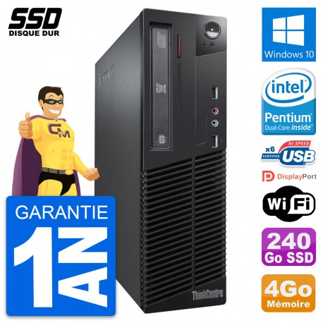 PC Lenovo ThinkCentre M73 SFF Intel G3220 RAM 4Go SSD 240Go Windows 10 Wifi