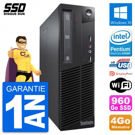 PC Lenovo ThinkCentre M73 SFF Intel G3220 RAM 4Go SSD 960Go Windows 10 Wifi