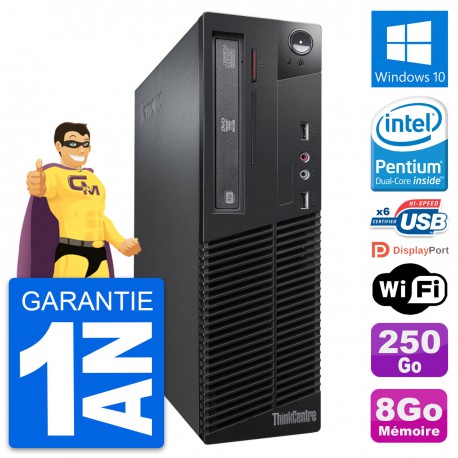 PC Lenovo ThinkCentre M73 SFF Intel G3220 RAM 8Go Disque 250Go Windows 10 Wifi