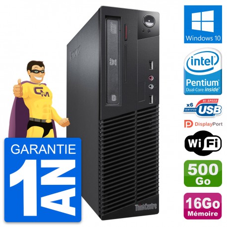 PC Lenovo ThinkCentre M73 SFF Intel G3220 RAM 16Go Disque 500Go Windows 10 Wifi