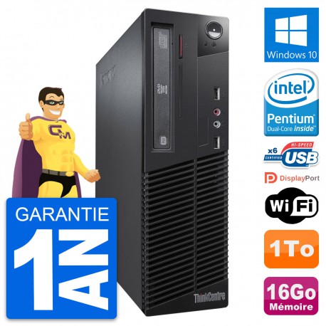 PC Lenovo ThinkCentre M73 SFF Intel G3220 RAM 16Go Disque 1To Windows 10 Wifi