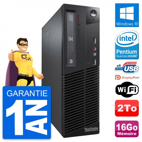 PC Lenovo ThinkCentre M73 SFF Intel G3220 RAM 16Go Disque 2To Windows 10 Wifi