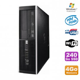 PC HP Elite 6000 Pro SFF E5400 2.7Ghz 4Go 240Go SSD WIFI W7 Pro
