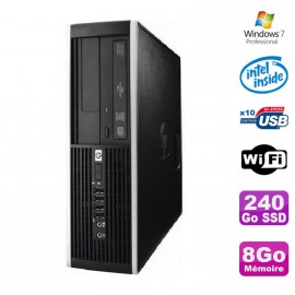 PC HP Elite 6000 Pro SFF E5400 2.7Ghz 8Go 240Go SSD WIFI W7 Pro