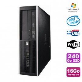 PC HP Elite 6000 Pro SFF E5400 2.7Ghz 16Go 240Go SSD WIFI W7 Pro