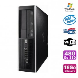 PC HP Elite 6000 Pro SFF E5400 2.7Ghz 16Go 480Go SSD WIFI W7 Pro