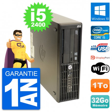 PC HP WorkStation Z210 SFF Core i5-2400 RAM 32Go Disque 1To Windows 10 Wifi
