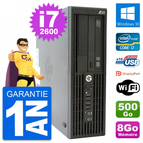 PC HP WorkStation Z210 SFF Core i7-2600 RAM 8Go Disque 500Go Windows 10 Wifi