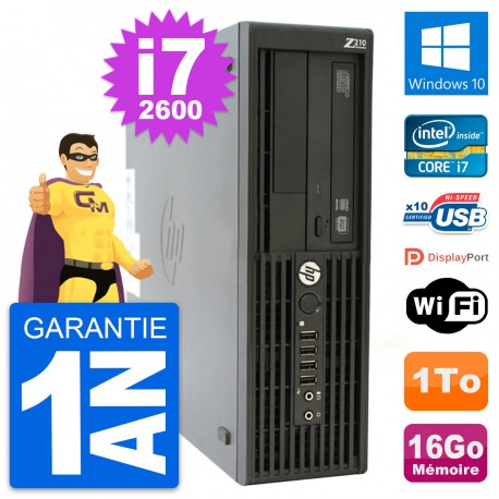 PC HP WorkStation Z210 SFF Intel i7-2600 RAM 16Go Disque 1To Windows 10 Wifi