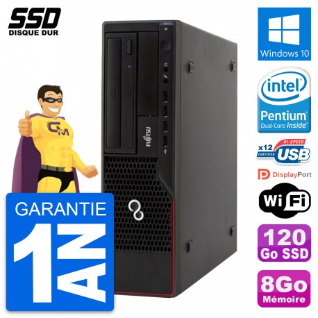 PC Fujitsu Esprimo E910 DT Intel G630 RAM 8Go SSD 120Go Windows 10 Wifi