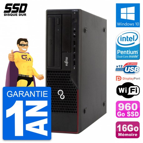 PC Fujitsu Esprimo E910 DT Intel G630 RAM 16Go SSD 960Go Windows 10 Wifi