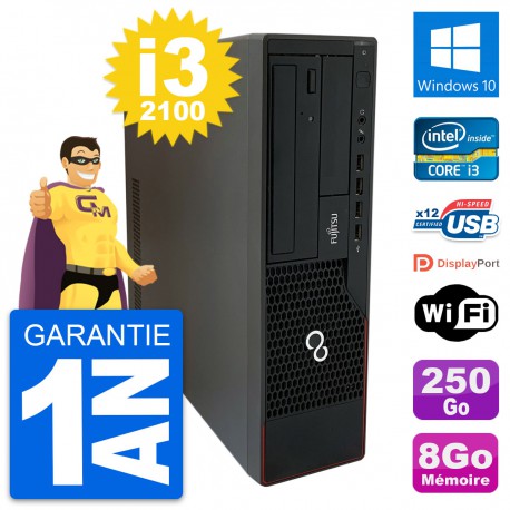 PC Fujitsu Esprimo E910 DT Intel i3-2100 RAM 8Go Disque 250Go Windows 10 Wifi