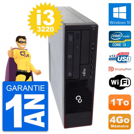 PC Fujitsu Esprimo E910 DT Intel i3-3220 RAM 4Go Disque Dur 1To Windows 10 Wifi