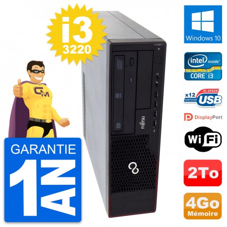 PC Fujitsu Esprimo E910 DT Intel i3-3220 RAM 4Go Disque Dur 2To Windows 10 Wifi