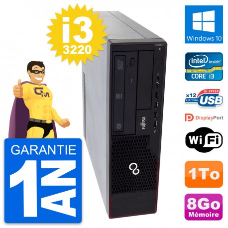 PC Fujitsu Esprimo E910 DT Intel i3-3220 RAM 8Go Disque Dur 1To Windows 10 Wifi