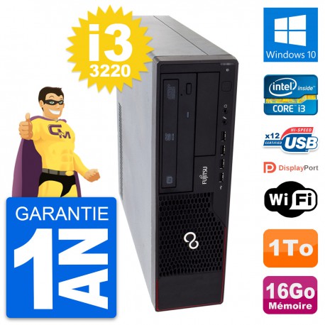 PC Fujitsu Esprimo E910 DT Intel i3-3220 RAM 16Go Disque Dur 1To Windows 10 Wifi
