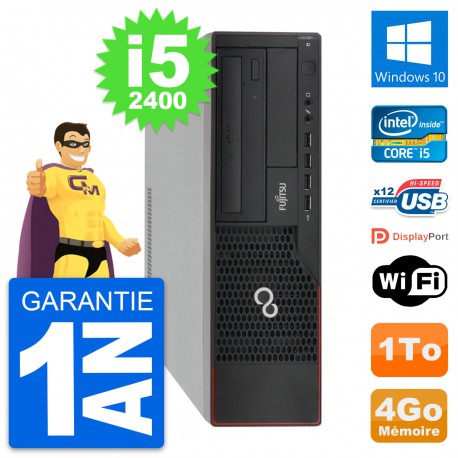 PC Fujitsu Esprimo E910 DT Intel i5-2400 RAM 4Go Disque Dur 1To Windows 10 Wifi