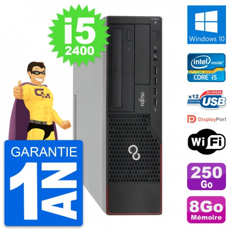 PC Fujitsu Esprimo E910 DT Intel i5-2400 RAM 8Go Disque 250Go Windows 10 Wifi