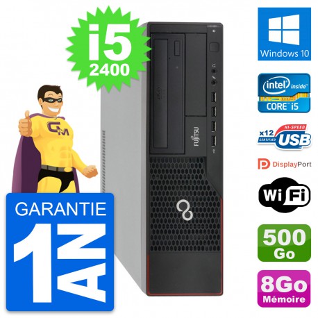 PC Fujitsu Esprimo E910 DT Intel i5-2400 RAM 8Go Disque 500Go Windows 10 Wifi