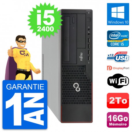 PC Fujitsu Esprimo E910 DT Intel i5-2400 RAM 16Go Disque Dur 2To Windows 10 Wifi