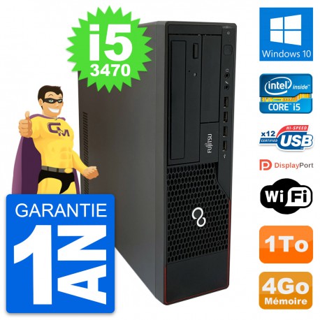 PC Fujitsu Esprimo E910 DT Intel i5-3470 RAM 4Go Disque Dur 1To Windows 10 Wifi