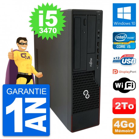 PC Fujitsu Esprimo E910 DT Intel i5-3470 RAM 4Go Disque Dur 2To Windows 10 Wifi