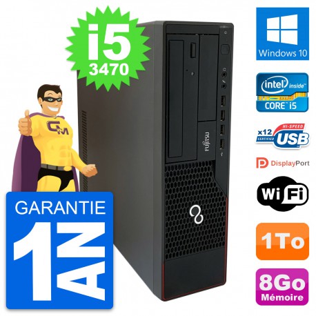 PC Fujitsu Esprimo E910 DT Intel i5-3470 RAM 8Go Disque Dur 1To Windows 10 Wifi