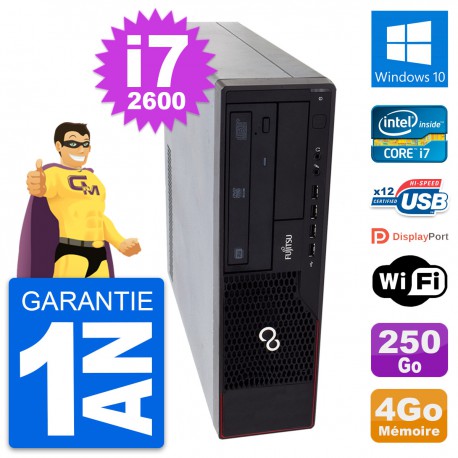PC Fujitsu Esprimo E910 DT Intel i7-2600 RAM 4Go Disque 250Go Windows 10 Wifi