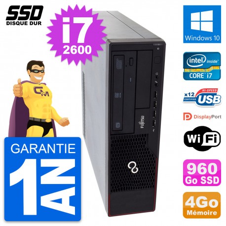 PC Fujitsu Esprimo E910 DT Intel Core i7-2600 RAM 4Go SSD 960Go Windows 10 Wifi